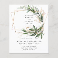 Budget Gold Geometric Eucalyptus Elegant Moss