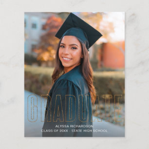 Prospectus 11,4 Cm X 14,2 Cm Budget Gold Parties scintillant Graduate Photo Fai