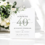 Prospectus 11,4 Cm X 14,2 Cm Budget Green Floral Surprise Invitations d'anniver<br><div class="desc">Célébrez dans le style avec une élégante invitation à la surprise d'anniversaire grise et verte. Ce design sophistiqué présente des tons gris doux associés à des fleurs vertes luxuriantes, créant une ambiance sereine mais festive. Parfait pour une fête raffinée et mémorable, les délicats accents floraux apportent une touche de beauté...</div>