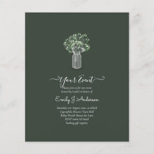 Prospectus 11,4 Cm X 14,2 Cm BUDGET Gypsophila Mason Jar MARIAGE minimaliste mo