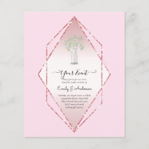 Prospectus 11,4 Cm X 14,2 Cm BUDGET Gypsophile Pot Mason Moderne Mariage Minima