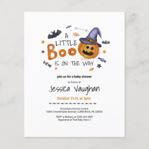 Prospectus 11,4 Cm X 14,2 Cm Budget Halloween Citrouille Little Boo Baby shower