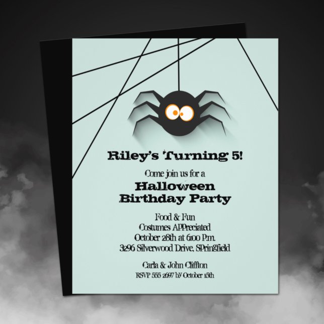 Prospectus 11,4 Cm X 14,2 Cm Budget Halloween Spider Noir Invitation Anniversai (Printed on affordable THIN 80 lb flyer paper - heavier paper available in our collection.)