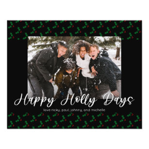 Prospectus 11,4 Cm X 14,2 Cm Budget Happy Holly Days Funny Christmas Photo