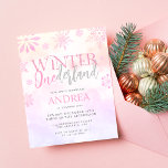 Prospectus 11,4 Cm X 14,2 Cm Budget Hiver ONE derland Rose Girl 1er anniversair<br><div class="desc">Un budget moderne et élégant pour une première invitation pour les filles! Avec des flocons de neige hivernaux aquarelle,  des parties scintillant roses et des nuages de teintes roses avec une combinaison de serif et de lettres de script pour les détails de l'anniversaire.</div>