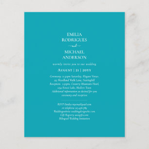 Prospectus 11,4 Cm X 14,2 Cm BUDGET Invitation bilingue recto-verso Mariage Esp