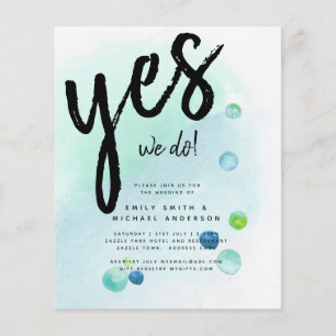 Prospectus 11,4 Cm X 14,2 Cm BUDGET Invitation de mariage bleu sarcelle ombré O