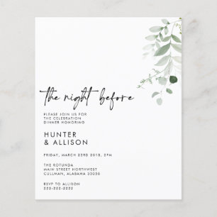 Prospectus 11,4 Cm X 14,2 Cm BUDGET Invitation La Veille Flyer