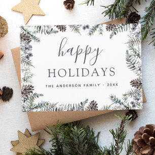 Prospectus 11,4 Cm X 14,2 Cm Budget Joyeuses vacances Noël Dusty Bleu