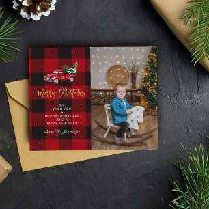 Prospectus 11,4 Cm X 14,2 Cm Budget Joyeux Camion de Noël & Buffalo Chèque phot