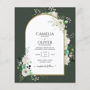 Prospectus 11,4 Cm X 14,2 Cm Budget le plus bas blanc Roses mariage invite Arch
