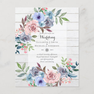 Prospectus 11,4 Cm X 14,2 Cm BUDGET LE PLUS BAS Faire-part de mariage de fleurs