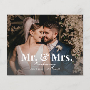 Prospectus 11,4 Cm X 14,2 Cm Budget M. & Mme Mariage photo Faire-part