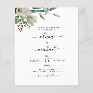 Prospectus 11,4 Cm X 14,2 Cm Budget Magnolia Eucalyptus Photo Mariage de verdur