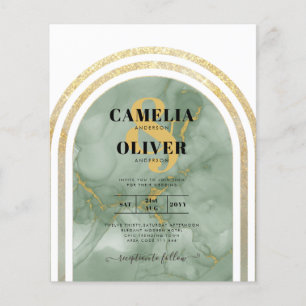 Prospectus 11,4 Cm X 14,2 Cm BUDGET Mariage All-in1 Vert Sauge Or Marble Arch