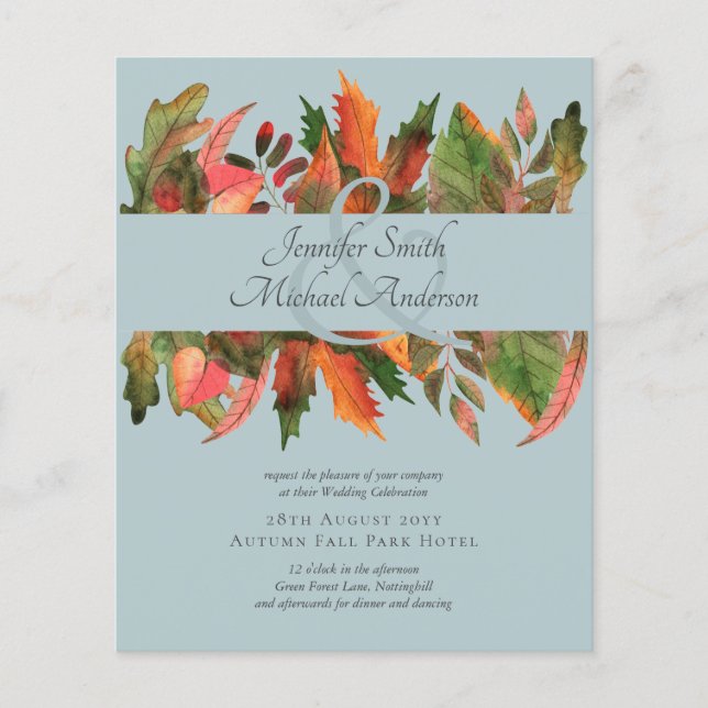 Prospectus 11,4 Cm X 14,2 Cm BUDGET Mariage aux feuilles d'automne (Devant)