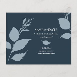 Prospectus 11,4 Cm X 14,2 Cm Budget Mariage Bleu Enregistrer la date