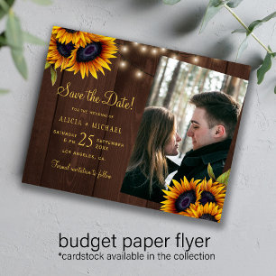 Prospectus 11,4 Cm X 14,2 Cm Budget mariage champêtre photo faire part de date 