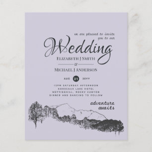 Prospectus 11,4 Cm X 14,2 Cm Budget Mariage d'aventure Lavender Mountain