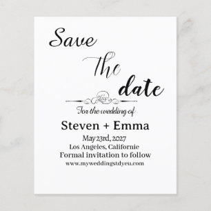 Prospectus 11,4 Cm X 14,2 Cm Budget mariage élégant Enregistrer la date papeter