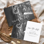 Prospectus 11,4 Cm X 14,2 Cm Budget Mariage Enregistrer la date Photo Minimalis<br><div class="desc">Budget Mariage Sauvegardez les Cartes de dates qui ont une photo sur le devant et le dos. Les cartes Save the Date Fall, Automne, Hiver, Printemps ou Été contiennent une typographie manuscrite moderne lettrée cursive qui sont élégantes, simples et modernes à utiliser après que vous minimaliste simple célébration de mariage....</div>