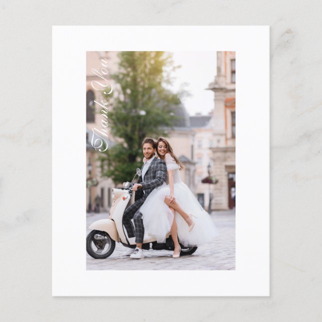 Prospectus 11,4 Cm X 14,2 Cm Budget Mariage Merci Photo Moderne Élégant (Devant)