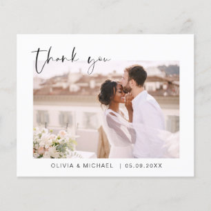 Prospectus 11,4 Cm X 14,2 Cm Budget Mariage Minimaliste Photo Merci Cartes