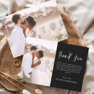 Prospectus 11,4 Cm X 14,2 Cm Budget Mariage Minimaliste Photo Merci Cartes