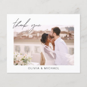 Prospectus 11,4 Cm X 14,2 Cm Budget Mariage Minimaliste Photo Merci Cartes