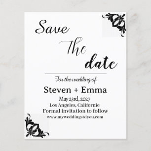 Prospectus 11,4 Cm X 14,2 Cm Budget mariage moderne Enregistrer les invitations