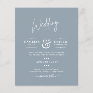 Prospectus 11,4 Cm X 14,2 Cm Budget Mariage Monochrome Bleu Poussiéreux LeahG