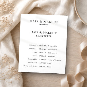 Prospectus 11,4 Cm X 14,2 Cm Budget Mariage Noir Blanc Coiffure Maquillage Cale
