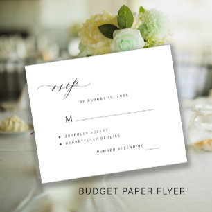 Prospectus 11,4 Cm X 14,2 Cm Budget mariage simple réponse noir et blanc