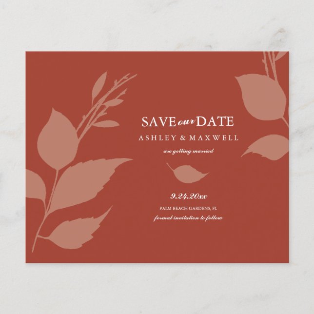 Prospectus 11,4 Cm X 14,2 Cm Budget Mariage Terracotta Enregistrer La Date (Devant)