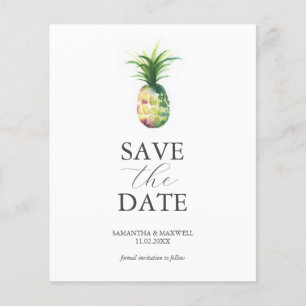 Prospectus 11,4 Cm X 14,2 Cm Budget Mariages Enregistrer La Date Ananas