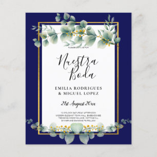 Prospectus 11,4 Cm X 14,2 Cm BUDGET MARINE OR Eucalyptus Mariage Inviter QR COD