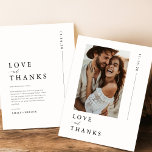 Prospectus 11,4 Cm X 14,2 Cm Budget Minimaliste Photo Mariage Merci Cartes<br><div class="desc">Ces cartes de remerciement photo minimalistes permettent à votre moment mariage préféré de briller à travers un design net et net. Ajoutez simplement votre photo et un message sincère pour une façon économique d'express de votre gratitude. Parfait pour le couple moderne qui veut une touche d'élégance sans chichi.</div>