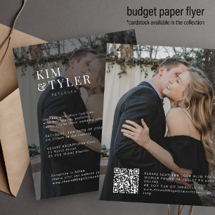 Prospectus 11,4 Cm X 14,2 Cm Budget moderne 2 photos code QR faire-part de mari