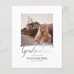 Prospectus 11,4 Cm X 14,2 Cm Budget Moderne Élégant Graduation Photo Invitation