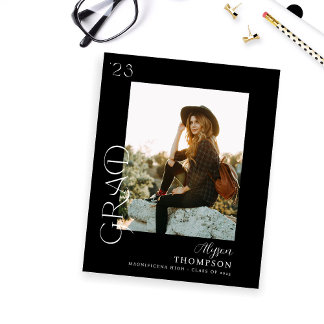 Prospectus 11,4 Cm X 14,2 Cm Budget Moderne GRAD Photo Graduation - noir