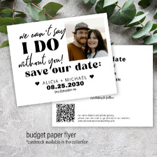 Prospectus 11,4 Cm X 14,2 Cm Budget moderne photo mariage faire part de date de