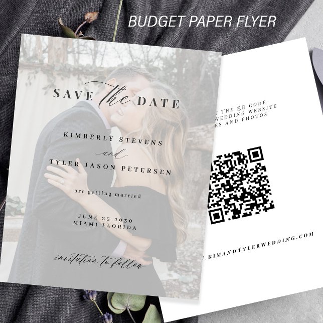 Prospectus 11,4 Cm X 14,2 Cm Budget moderne QR CODE photo mariage enregistrer l (Créateur téléchargé)