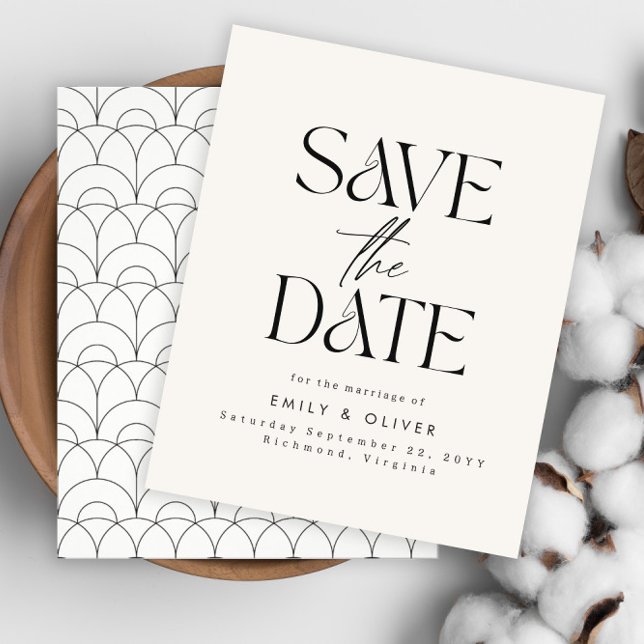 Prospectus 11,4 Cm X 14,2 Cm Budget Moderne simple crème mariage noir élégant (Créateur téléchargé)