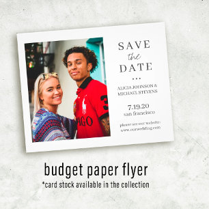 Prospectus 11,4 Cm X 14,2 Cm Budget moderne simple photo mariage sauver date
