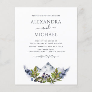 Prospectus 11,4 Cm X 14,2 Cm Budget Mountain Rustic Photo Greenery Mariage