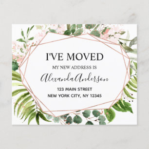 Prospectus 11,4 Cm X 14,2 Cm Budget Moving Announcement Eucalyptus Greenery