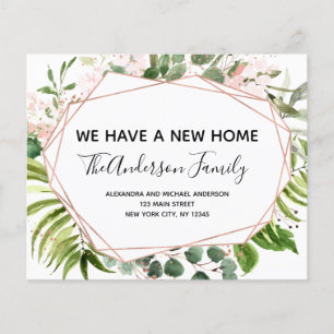 Prospectus 11,4 Cm X 14,2 Cm Budget Moving Announcement Eucalyptus Greenery