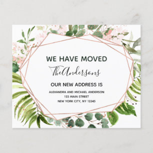 Prospectus 11,4 Cm X 14,2 Cm Budget Moving Announcement Eucalyptus Greenery