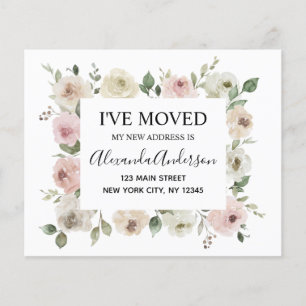 Prospectus 11,4 Cm X 14,2 Cm Budget Moving Faire-part Dusty rose Floral