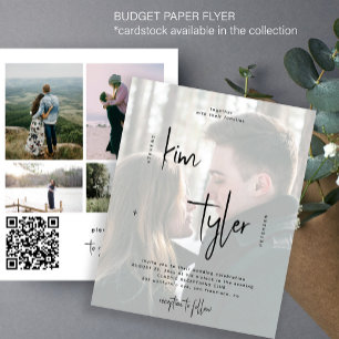 Prospectus 11,4 Cm X 14,2 Cm Budget multi photo QR CODE faire-part de mariage